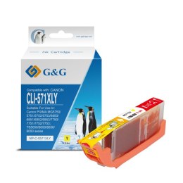 G&G kompatybilny ink / tusz z CLI571Y XL, yellow, 10,8ml, ml NP-C-0CL571XLY, high capacity, Canon PIXMA MG5750, MG5751, MG5752, 