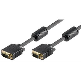 Video Kabel VGA (D-sub) M - VGA (D-sub) M, 2m, pozłacane konektory, czarna