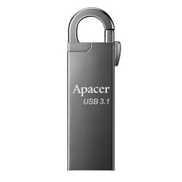 Apacer USB flash disk, USB 3.0 (3.2 Gen 1), 64GB, AH15A, srebrny, AP64GAH15AA-1, USB A, z karabinkiem