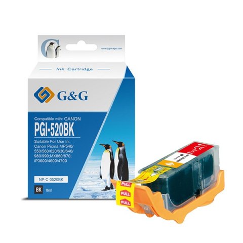 G&G kompatybilny ink / tusz z PGI520BK, black, NP-C-0520BK, dla Canon iP3600, 4600, MP550, 620, 630, 980