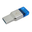 Kingston czytnik USB 3.0 (3.2 Gen 1), MobileLite Duo 3C, microSD, zewnętrzny, niebieska, złącza USB A / USB C