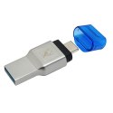 Kingston czytnik USB 3.0 (3.2 Gen 1), MobileLite Duo 3C, microSD, zewnętrzny, niebieska, złącza USB A / USB C