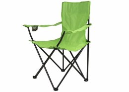 Turystyczne kampingowe krzesło składane jasno-zielone z miejscem na napoje