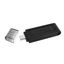 Kingston USB flash disk, USB 3.0 (3.2 Gen 1), 32GB, DataTraveler 70, czarny, DT70/32GB, USB C