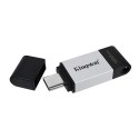 Kingston USB flash disk, USB 3.0 (3.2 Gen 1), 128GB, DataTraveler 80, czarny, DT80/128GB, USB C