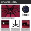 STILISTA Parasol ogrodowy z rączką 3,5m antracyt + LED