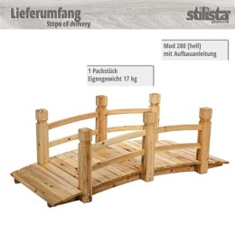 Drewniany mostek ogrodowy XXL, 150 x 67 x 55 cm, nośność 150