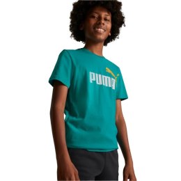 Koszulka dla dzieci Puma ESS+ Col Logo Tee turkusowy 586985 27