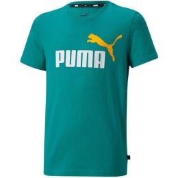 Koszulka dla dzieci Puma ESS+ Col Logo Tee turkusowy 586985 27