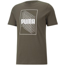 Koszulka męska Puma Wording Graphic khaki 671744 70