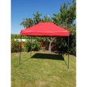 Ogrodowy namiot party DELUXE nożycowy - 3 x 4,5 m czerwony.