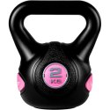 MOVIT Hantle Kettlebell - 2 kg, czarny / różowy