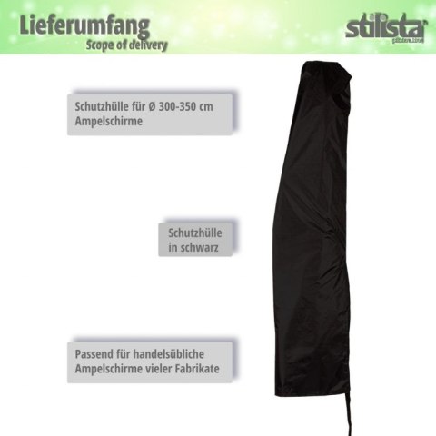 STILISTA Pokrowiec na parasol o średnicy 3,5 m, czarny
