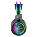 Defender Cosmo Pro RGB, Gaming Headset, słuchawki z mikrofonem, regulacja głośności, czarna, 7.1 (virtual), 50 mm przetworniki t