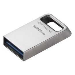 Kingston USB flash disk, USB 3.0 (3.2 Gen 1), 128GB, DataTraveler Micro G2, srebrny, DTMC3G2/128GB, USB A