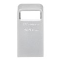 Kingston USB flash disk, USB 3.0 (3.2 Gen 1), 128GB, DataTraveler Micro G2, srebrny, DTMC3G2/128GB, USB A