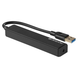 USB (3.0) HUB 4-port, Quadro Express, czarny, Defender, kompaktowy