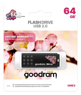 Goodram USB flash disk, USB 2.0, 64GB, UME2, UME2, czarny, UME2-0640K0R11-SP