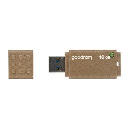 Goodram USB flash disk, USB 3.0, 16GB, UME3 ECO FRIENDLY, brązowy, UME3-0160EFR11, USB A, z osłoną