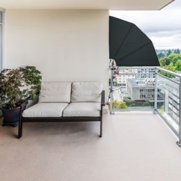 STILISTA parawan balkonowy, 140 x 140, brązowy