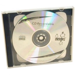 Box na 2 szt. CD, przezroczysty, czarny tray, Logo, 10,4 mm, 2-pack