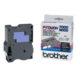 Brother oryginalny taśma do drukarek etykiet, Brother, TX-355, biały druk/czarny podkład, laminowane, 8m, 24mm