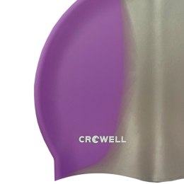 Czepek pływacki silikonowy Crowell Multi Flame fioletowo-srebrny kol.15