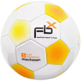Piłka nożna Meteor FBX 5 biało-pomarańczowa 37003
