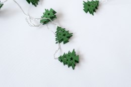 HOLZ Świąteczny dekoracyjny łańcuch - zielone drzewa, 10 LED