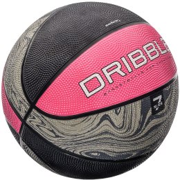 Piłka koszykowa Meteor Dribble szaro-różowa 07092