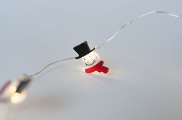 Łańcuch dekoracyjny świąteczny - bałwanki - 20 LED ciepły biały