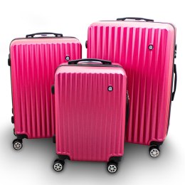 Zestaw 3 walizek podróżnych BARUT malinowe