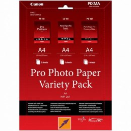 Canon Photo Paper Pro Variety Pack PVP-201, foto papier, 5x matowy PM-101, 5x glossy PT-101, 5x LU-101 typ biały, A4, 15 szt., 6
