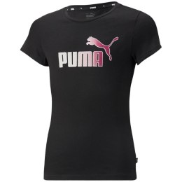 Koszulka dla dzieci Puma ESS+ Bleach Logo Tee G czarna 846954 01