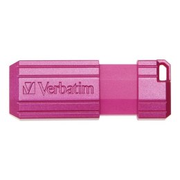 Verbatim USB flash disk, USB 2.0, 64GB, PinStripe, Store N Go, różowy, 49962, USB A, z wysuwanym złączem