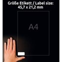 Avery Zweckform etykiety 45.7mm x 21.2mm, A4, matowe, białe, 48 etykiety, bardzo trwałe, pakowany po 20 szt., L4778-20, do druka