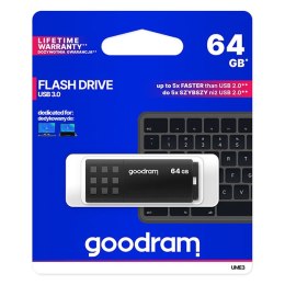 Goodram USB flash disk, USB 3.0, 64GB, UME3, czarny, UME3-0640K0R11, USB A, z osłoną