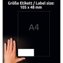 Avery Zweckform etykiety 105mm x 48mm, A4, białe, 12 etykiety, o wysokiej przylepności, pakowany po 20 szt., L7875-20, do drukar