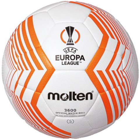 Piłka nożna Molten UEFA Europa League biało-pomarańczowa F5U3600-23