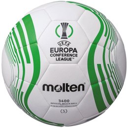 Piłka nożna Molten UEFA Conference League 22/23 biało-zielona F5C3400