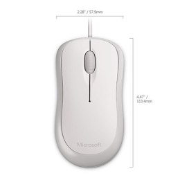 Microsoft Mysz Basic Optical Mouse Mac/Win, 800DPI, optyczna, 3kl., przewodowa USB, biała, klasyczna