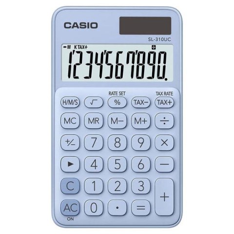 Casio Kalkulator SL 310 UC LB, jasnoniebieski, 10 miejsc, podwójne zasilanie