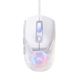 Marvo Mysz FIT LITE G1, 12000DPI, optyczna, 7kl., przewodowa USB, biała, do gry, podświetlenie RGB