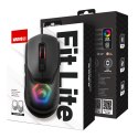 Marvo Mysz FIT LITE G1, 12000DPI, optyczna, 7kl., przewodowa USB, szara, do gry, podświetlenie RGB