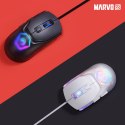 Marvo Mysz FIT LITE G1, 12000DPI, optyczna, 7kl., przewodowa USB, szara, do gry, podświetlenie RGB
