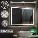 Aquamarin Lustro łazienkowe z oświetleniem LED, 100 x 70 cm