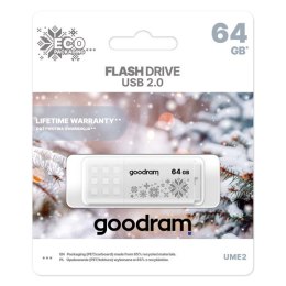 Goodram USB flash disk, USB 2.0, 64GB, UME WINTER, biały, UME2-0640W0R11-WI