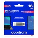 Goodram USB flash disk, USB 3.0, 16GB, ODA3, srebrny, ODA3-0160S0R11, USB A / USB C, z obrotową osłoną