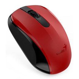 Genius Mysz NX-8008S, 1200DPI, 2.4 [GHz], optyczna, 3kl., bezprzewodowa USB, czerwona, 1 szt AA