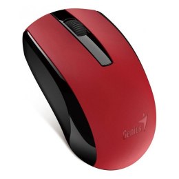 Genius Mysz Eco-8100, 1600DPI, 2.4 [GHz], optyczna, 3kl., bezprzewodowa USB, czerwona, wbudowany akumulator